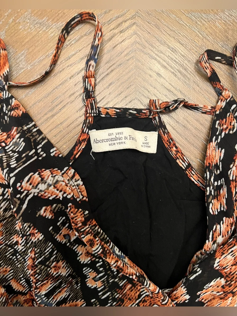 Abercrombie & Fitch Black and Rust Floral Wrap Maxi Dress